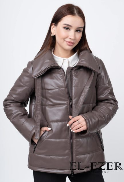 Кожаный пуховик (МОД-048КЖ)