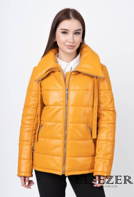 Кожаный пуховик (МОД-050КЖ)