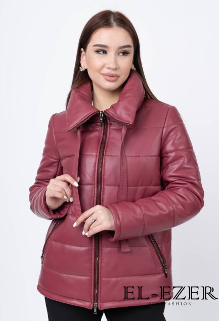 Кожаный пуховик (МОД-045КЖ)
